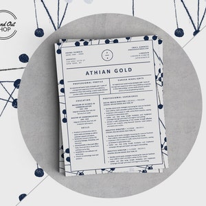Peut inclure: Un modèle de CV noir et blanc avec un motif géométrique. Le CV est pour Athian Gold, un professionnel des médias sociaux avec de l'expérience en marketing et en analyse. Le CV comprend des coordonnées, un profil professionnel, des points forts de carrière, une formation et une expérience professionnelle.