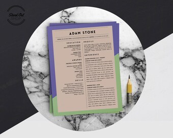 Adam Stone Resume Template for MS Word & Apple Pages