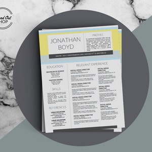 Jonathan Boyd Modern Man Resume Cv Template for MS Word