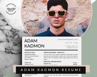 Adam Kadmon 2-Page Professional and Modern Resume Template for Microsoft Word & Apple Pages