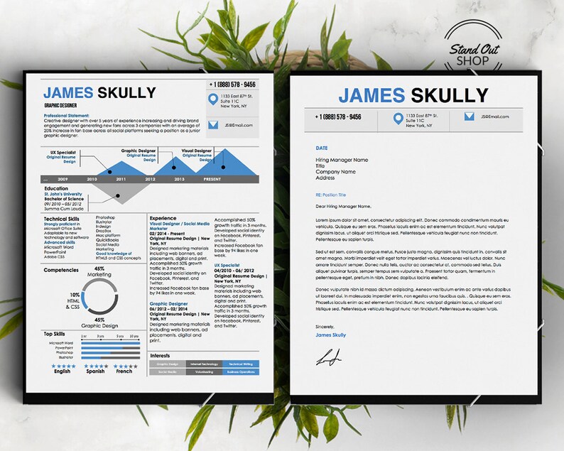 Creative Infographic Resumes Collection Bundle 4 Resume - Etsy