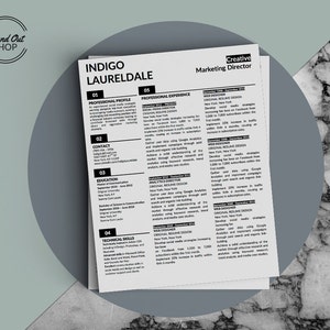 Indigo Lauderdale curriculum vitae plantilla 2-Page Microsoft Word versión con carta