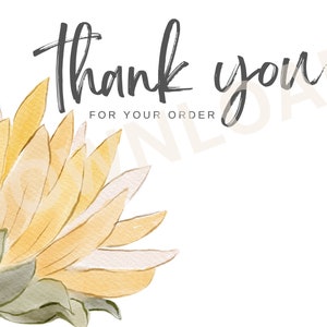 Cliente Grazie per il tuo ordine, file scaricato, cartolina, cartolina postale dell'ordine, carta di acquisto, imballaggio, digitale, supporto alle piccole imprese