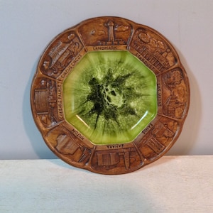 Vintage Treasure Craft Las Vegas Plate Bowl Trinket Dish Ashtray, Treasure Craft Pottery Las Vegas Hotels Souvenir 1970’s