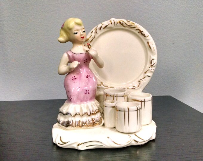Vintage Ceramic Lipstick Holder / Makeup Holder / Ponytail Etsy