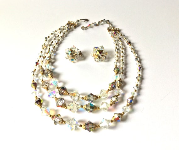 Aurora borealis crystal necklace outlet
