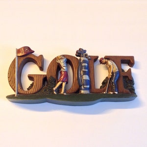 Golf Wall Plaque 3-D Art Home Interiors and Gifts by GIA 1998, Golf Wall Hanging