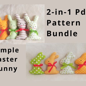 2-in-1 Easter Bunny Sewing Pattern: Fabric Ornament Tutorial (PDF)