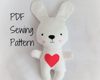 Bunny Rabbit Soft Toy Sewing Pattern: DIY Stuffed Animal (PDF Pattern)