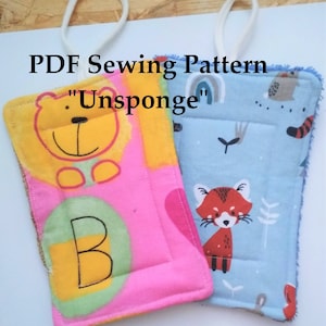 Unsponge PDF-naaipatroon en zelfstudie Zero Waste Herbruikbaar sponspatroon Plastic gratis milieuvriendelijke wasbare spons PDF-patroon downloaden