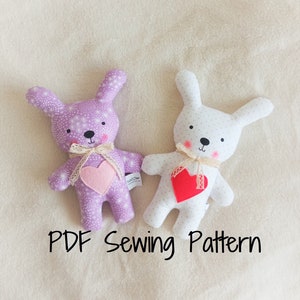 Bunny Soft Toy PDF Sewing Pattern and Tutorial DIY Rabbit Bunny Softie Pattern Easy Stuffed Bunny Sewing Pattern Digital File Rabbit doll