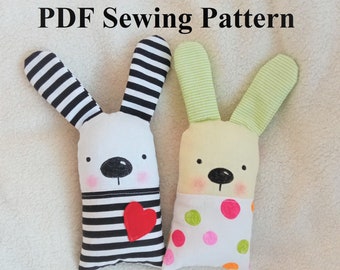 Mini Bunny PDF Bunny Soft Toy Sewing Pattern and Tutorial DIY Rabbit Doll Softie Pattern Easy Stuffed Bunny Sewing Pattern Digital Download