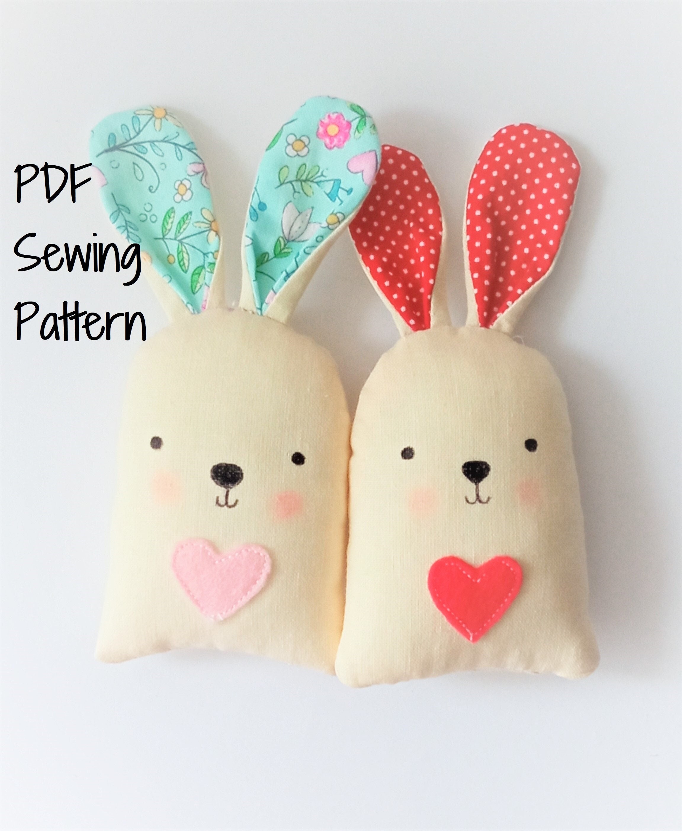 Easter Bunny Sewing Pattern: Fabric Stuffed Toy & Ornament (PDF) - Etsy