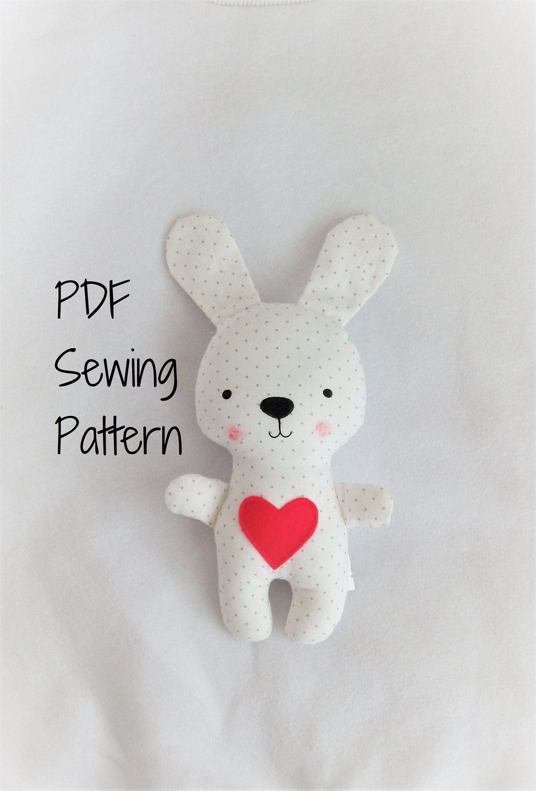 Bunny Rabbit Soft Toy PDF Sewing Pattern and Tutorial DIY Bunny Softie