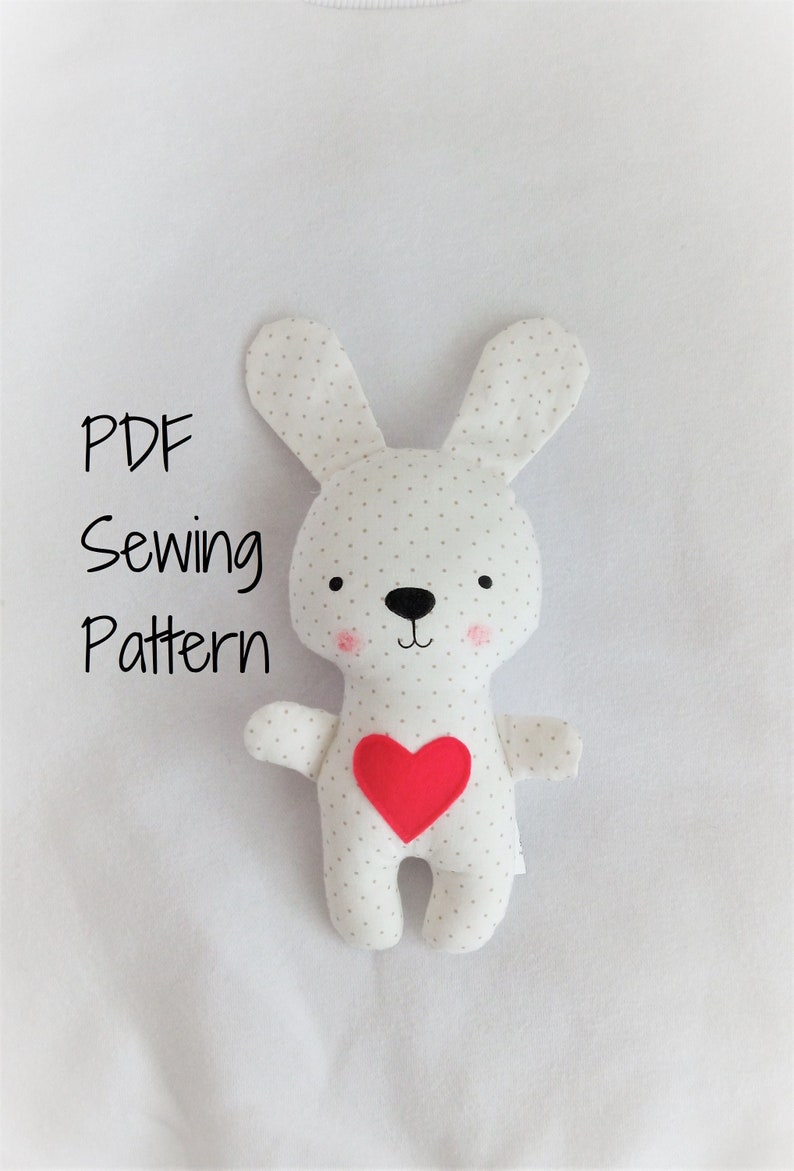 Bunny Rabbit Soft Toy PDF Sewing Pattern and Tutorial DIY Etsy