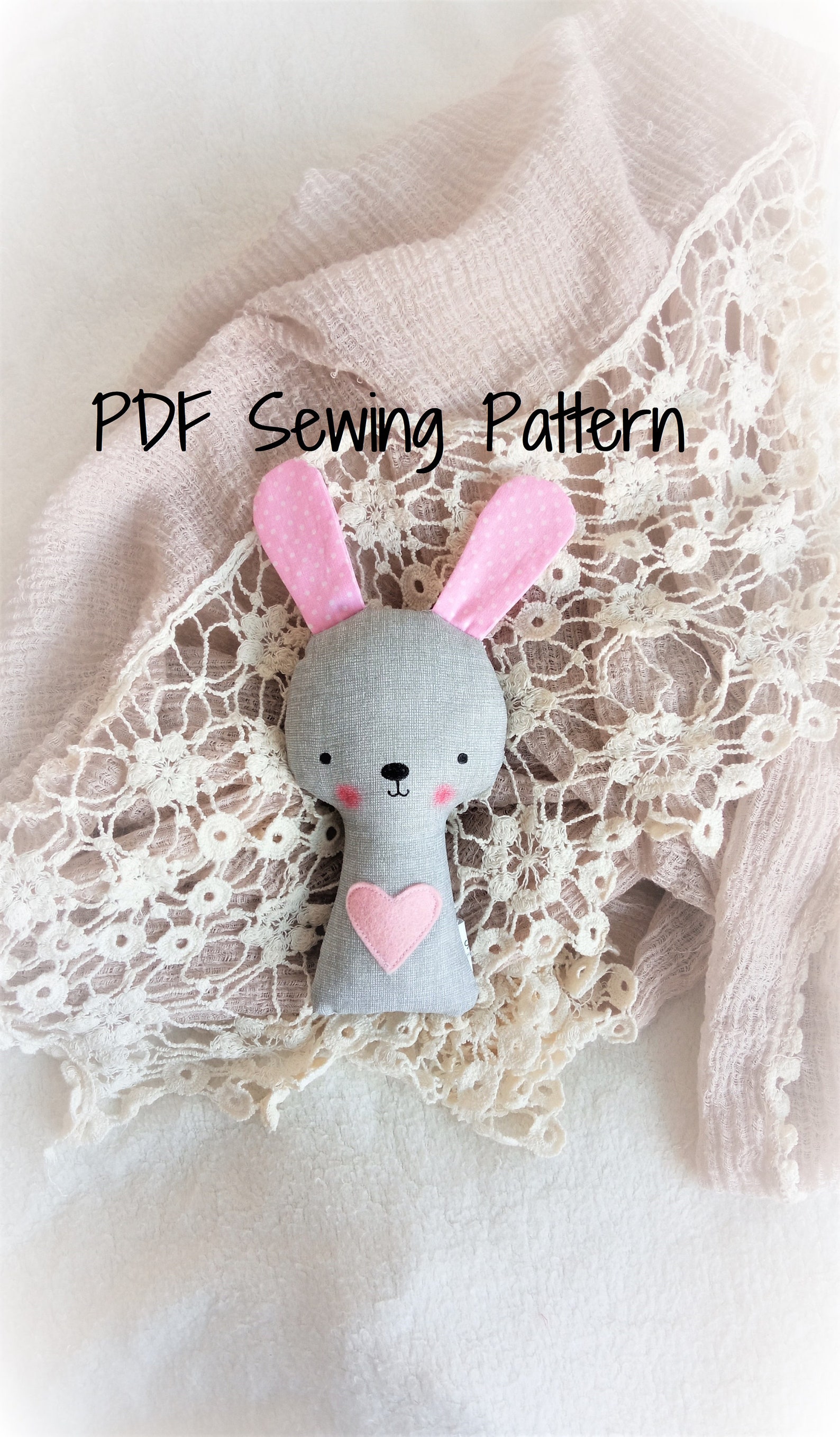 Bunny Rabbit Rattle Soft Toy PDF Sewing Pattern and Tutorial - Etsy