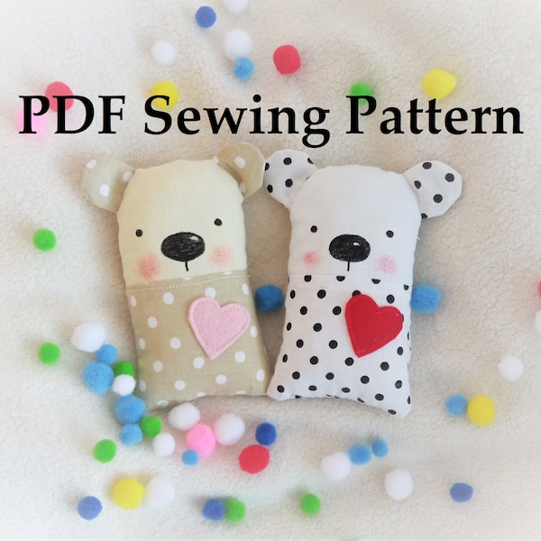 Mini Teddy Bear PDF Teddy Bear Soft Toy Sewing Pattern and Tutorial DIY Teddy Bear Softie Pattern Easy Stuffed Teddy Bear Sewing Pattern