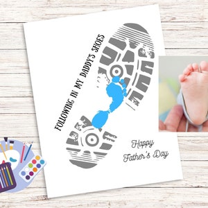 Printable Father’s Day Footprint Art DIY Fathers Day Craft Following in ...