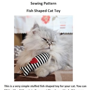 Cat Fish Shaped Toy PDF Sewing Pattern and Tutorial DIY Fish Stuffed Toy Easy Printable PDF Pattern Beginner Friendly Sewing Pattern