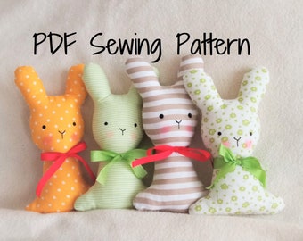 Easter Bunny Sewing Pattern: Fabric Ornament, Handmade Doll (PDF Tutorial)