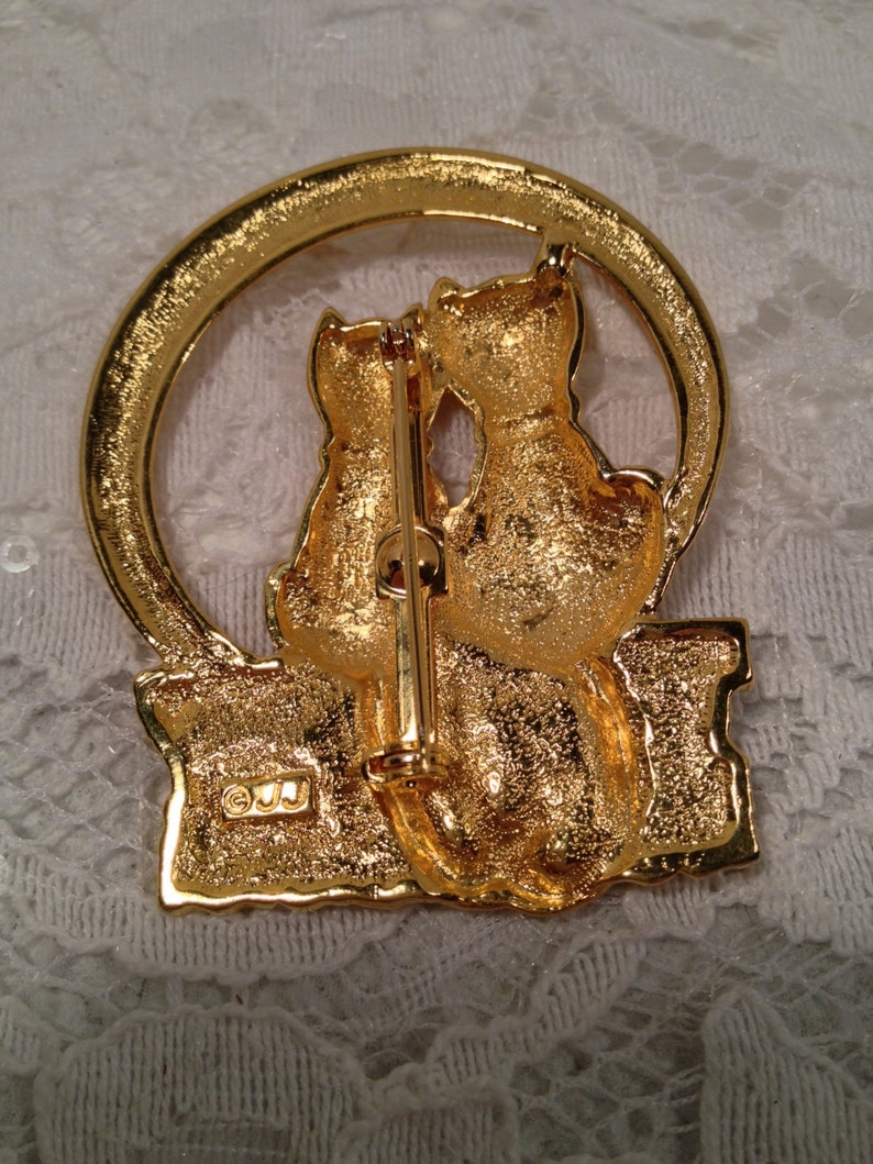 Spilla A Forma Di Gatto E Uccello In Peltro JJ Jonette - Gioielli - Foto 2