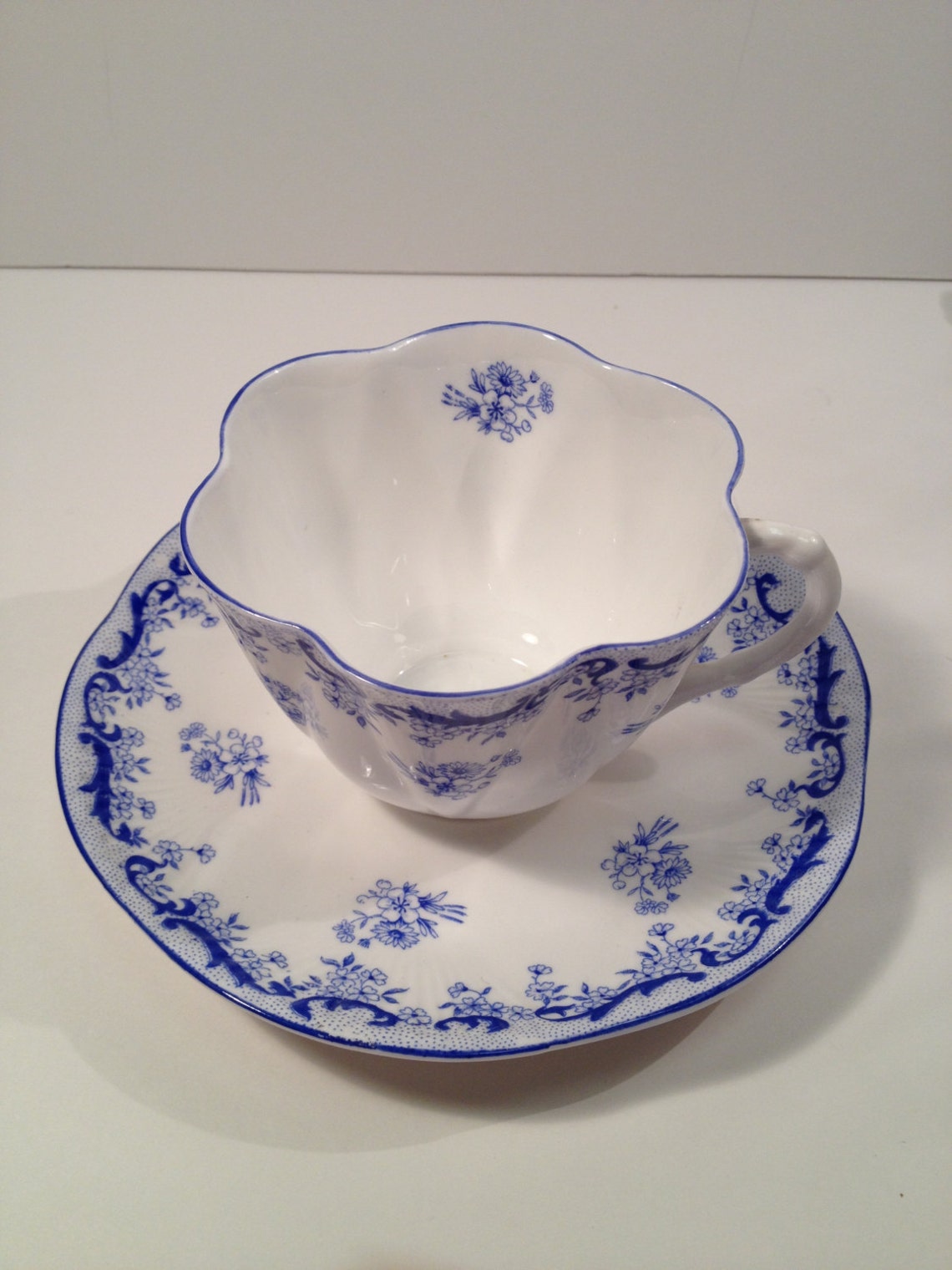 Mid Century Shelley Fine Bone China Tea Cup and Saucer Made in Etsy