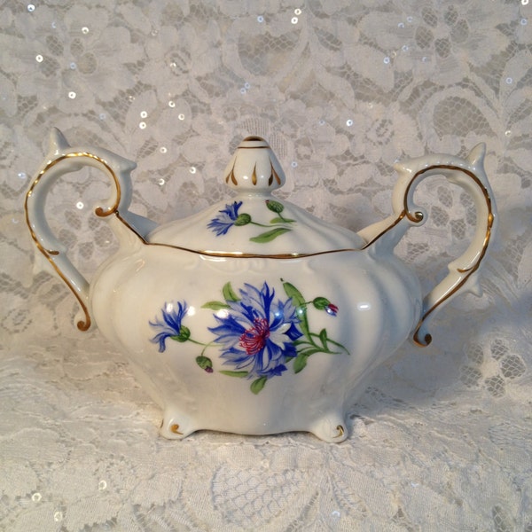 Blue Sugar Bowl Etsy