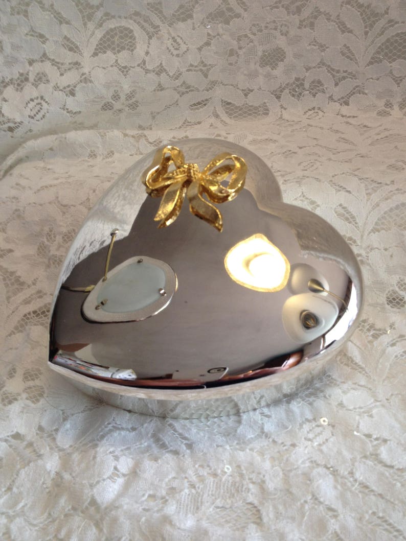 Silver Plated Tarnish Resistant Heart Shaped Trinket/Jewelry Etsy