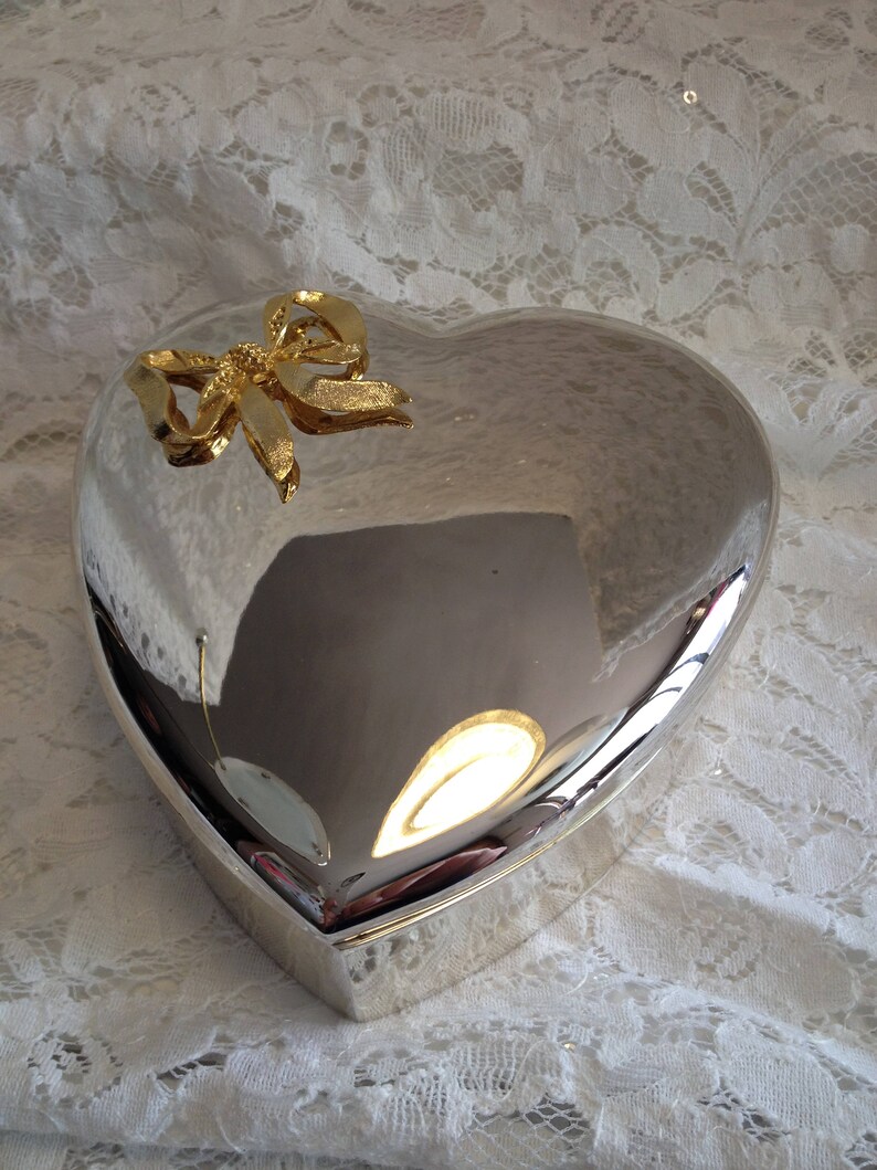 Silver Plated Tarnish Resistant Heart Shaped Trinket/Jewelry Etsy