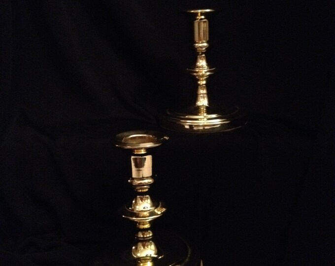 Pair of Vintage Baldwin Brass Candle Holders Taper Candle Etsy