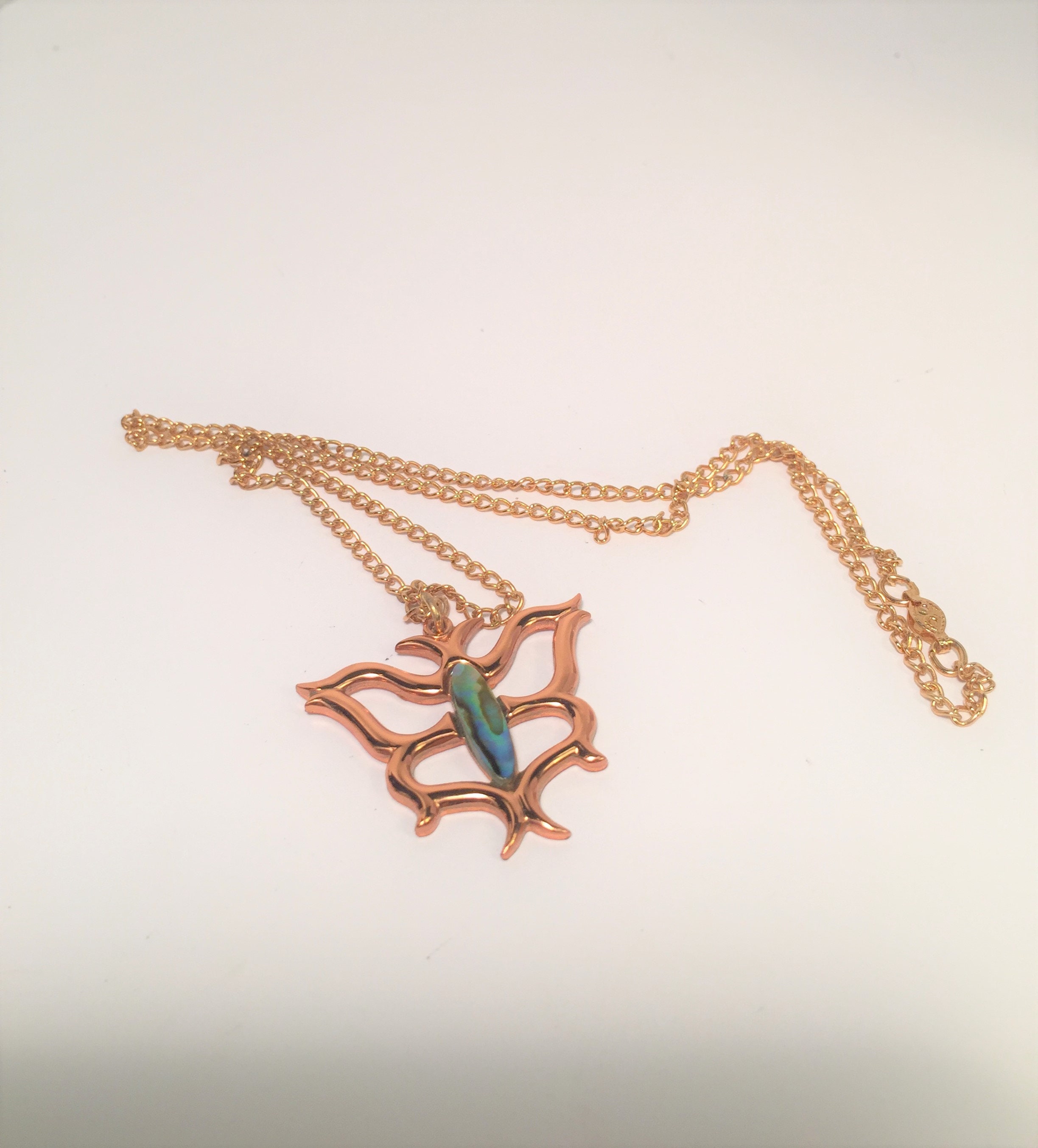 Coppercraft Guild Copper and Aqua Mother of Pearl Necklace