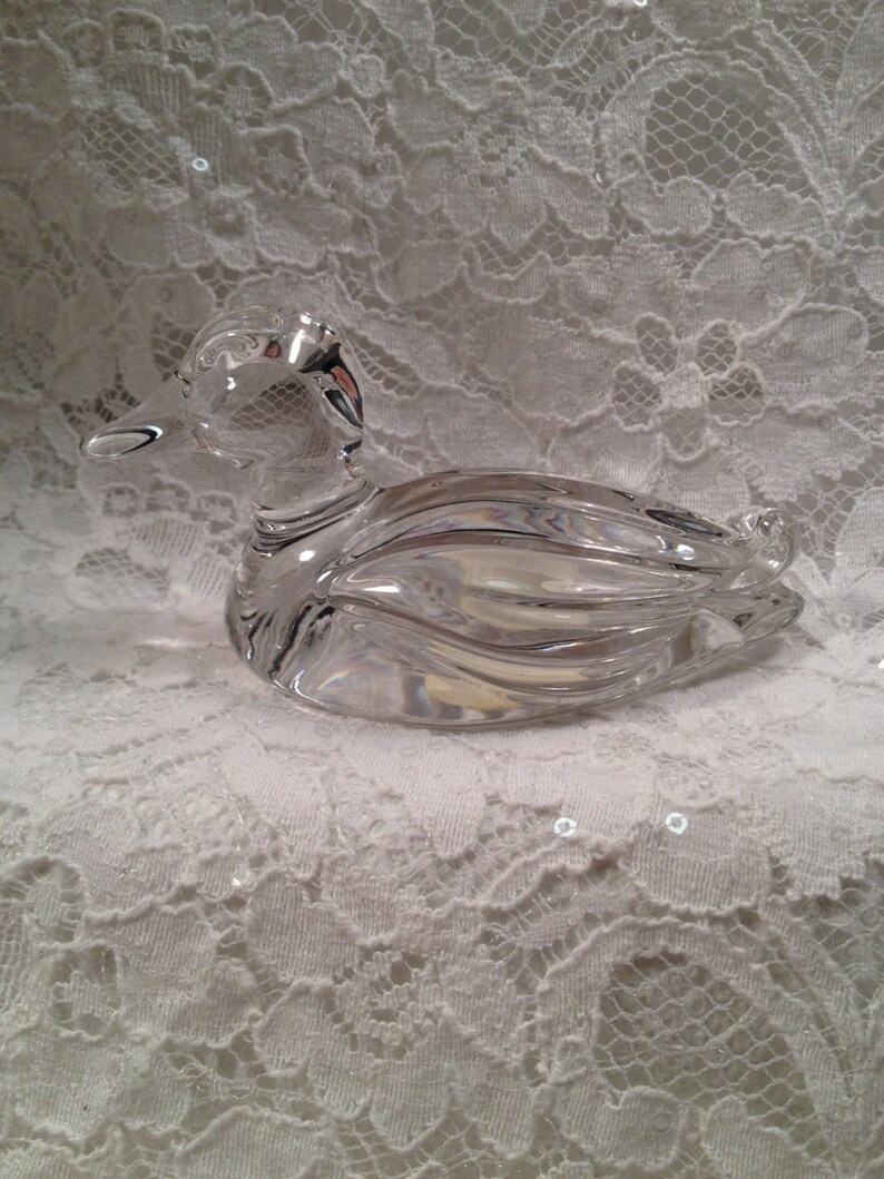Princess House 24 Per Cent Lead Crystal Duck Figurine Etsy