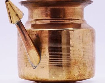 Vintage Copper Neti lota for Yoga and Meditation, Sinus Irrigation, Neti Yoga, Neti Kriya, Helps in asthma and Nasal Cleaning