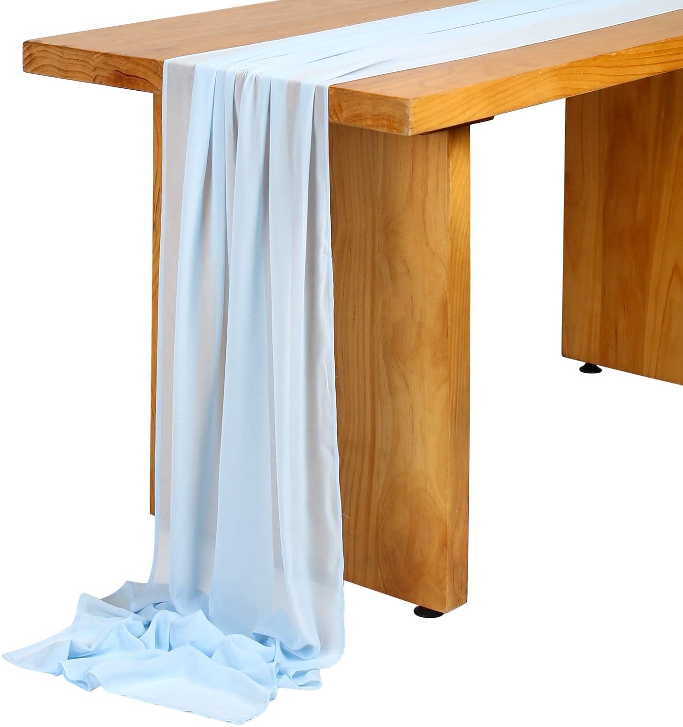 27 x 168 Inch Light Blue Chiffon Wedding Table Runner Extra Etsy