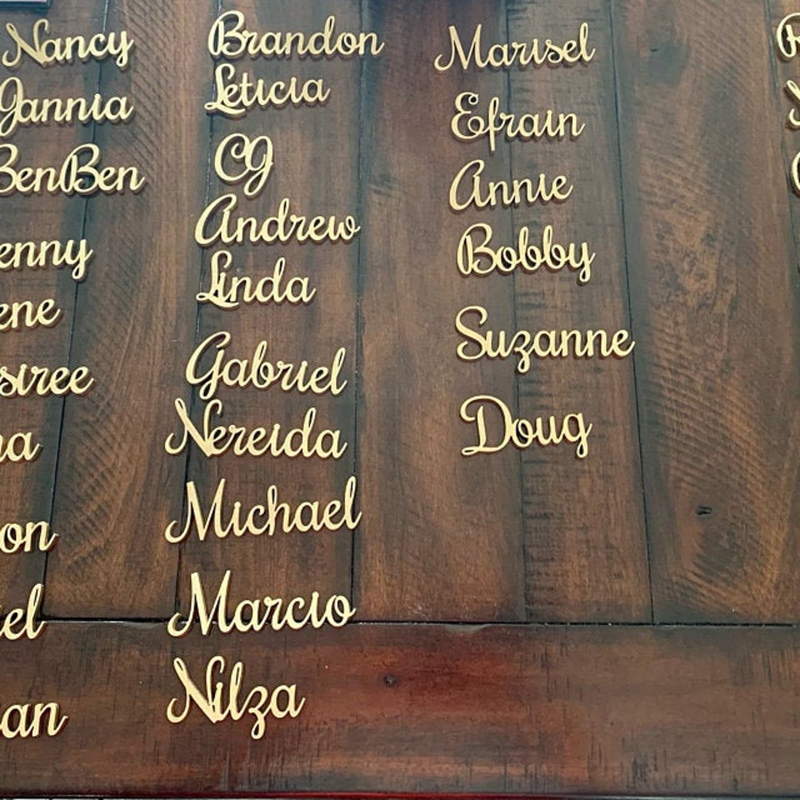 Wood Place Names Wedding Favors Personalized Names Custom Etsy