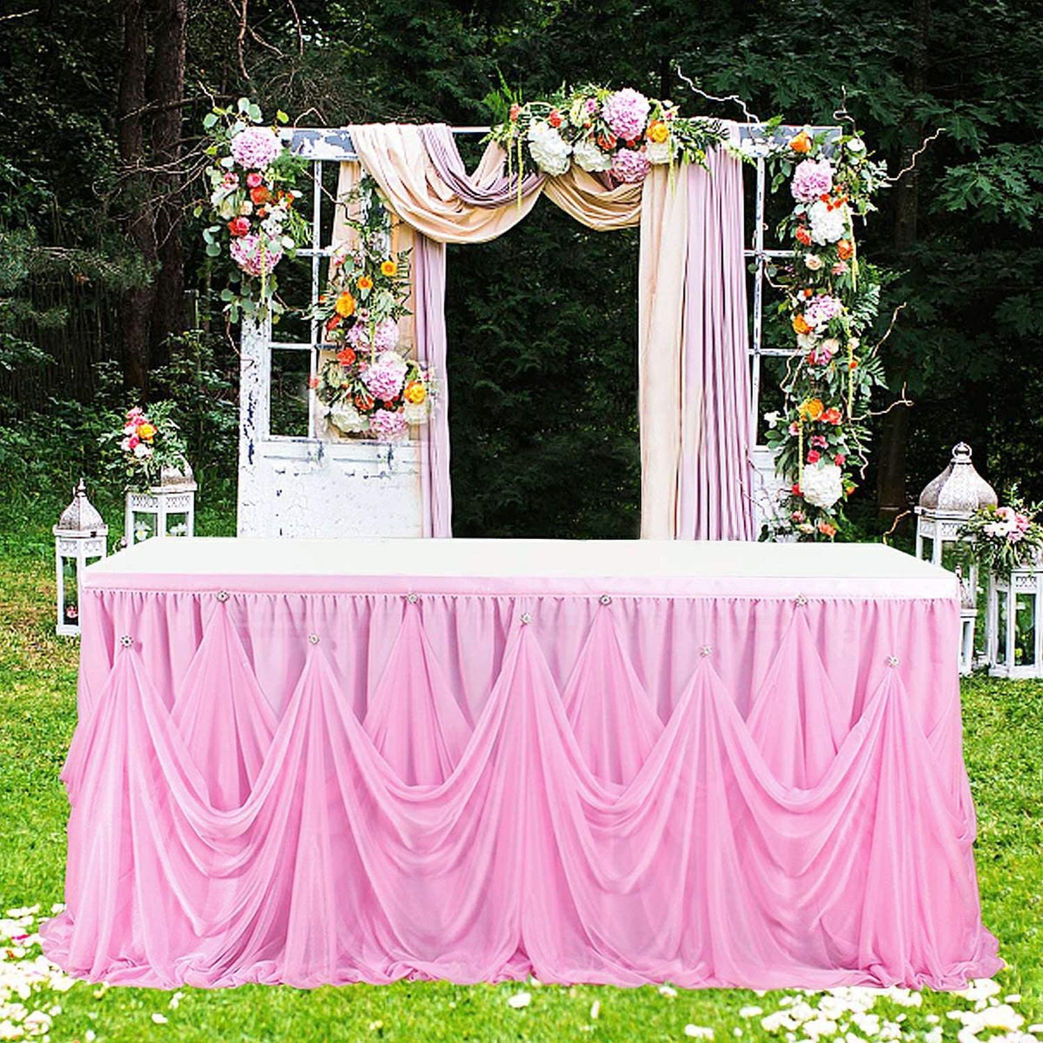 Tulle Table Skirt Tutu Tablecloth 9FT White Ruffle Table Etsy