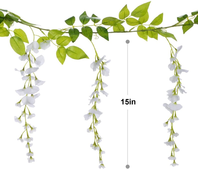 Lvydec Wisteria Artificial Flowers Garland 4Pcs Total 28.8ft Etsy