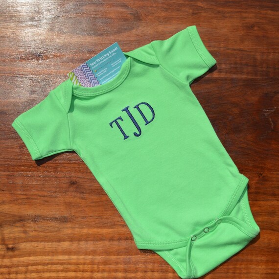 Items similar to Personalized Baby Boy Bodysuit, Monogrammed Bodysuit