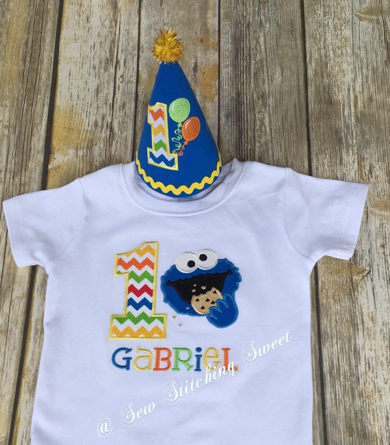 cookie monster 1st birthday shirt