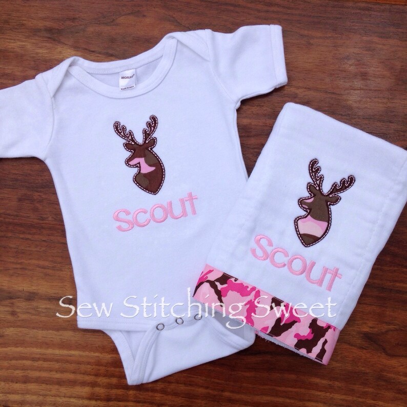 Baby Deer Hunting Set Deer Burp Cloth Gift Set Camo Hunting Etsy