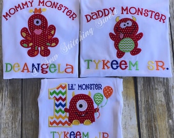 Family Monster Birthday Shirt, Mommy, Daddy Monster Shirt, Monster Birthday Shirts, Big Monster Shirt, Little Monster Birthday Shirt