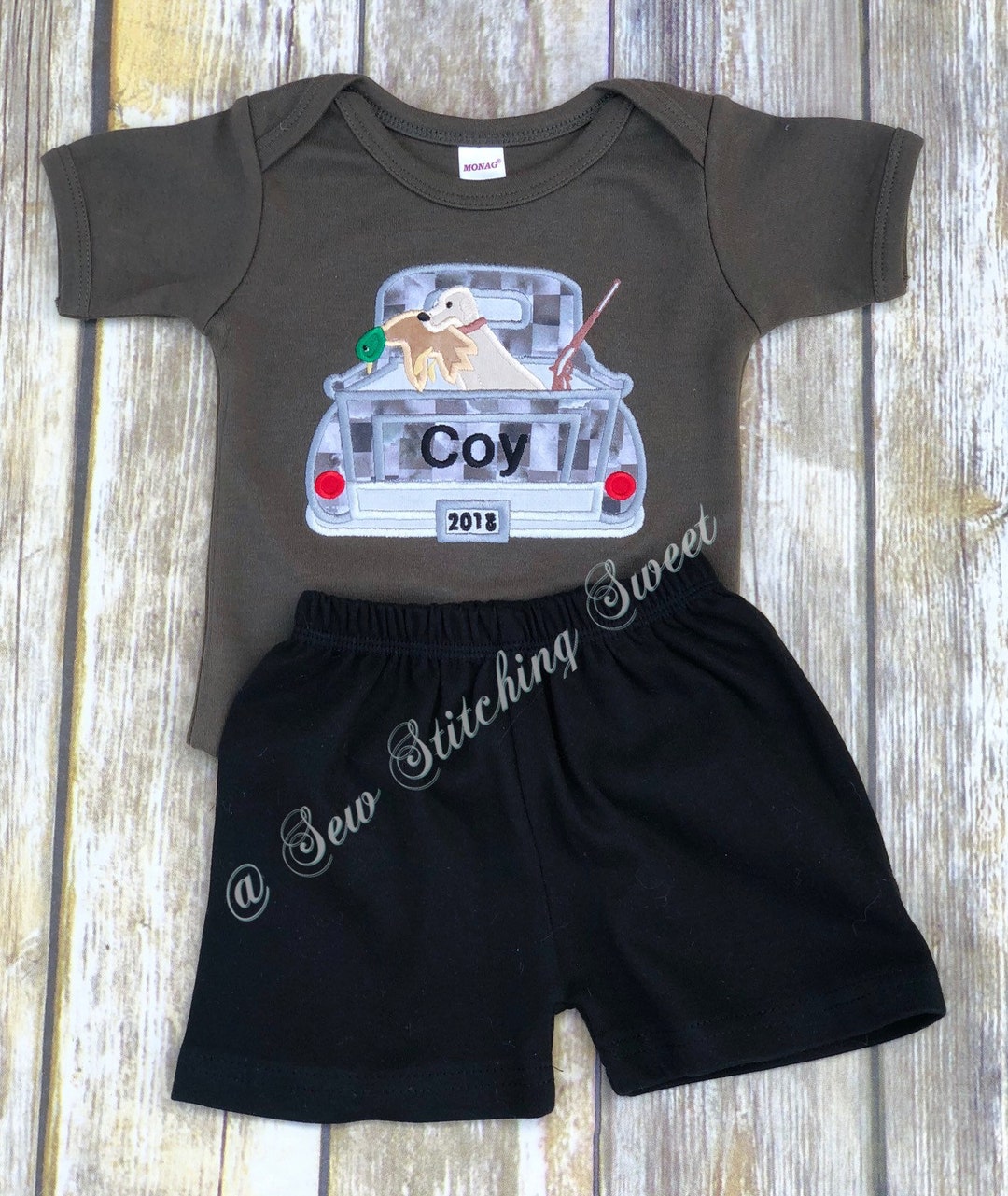 Baby Duck Hunting Shirt, Boy Duck Hunting Bodysuit, Personalized