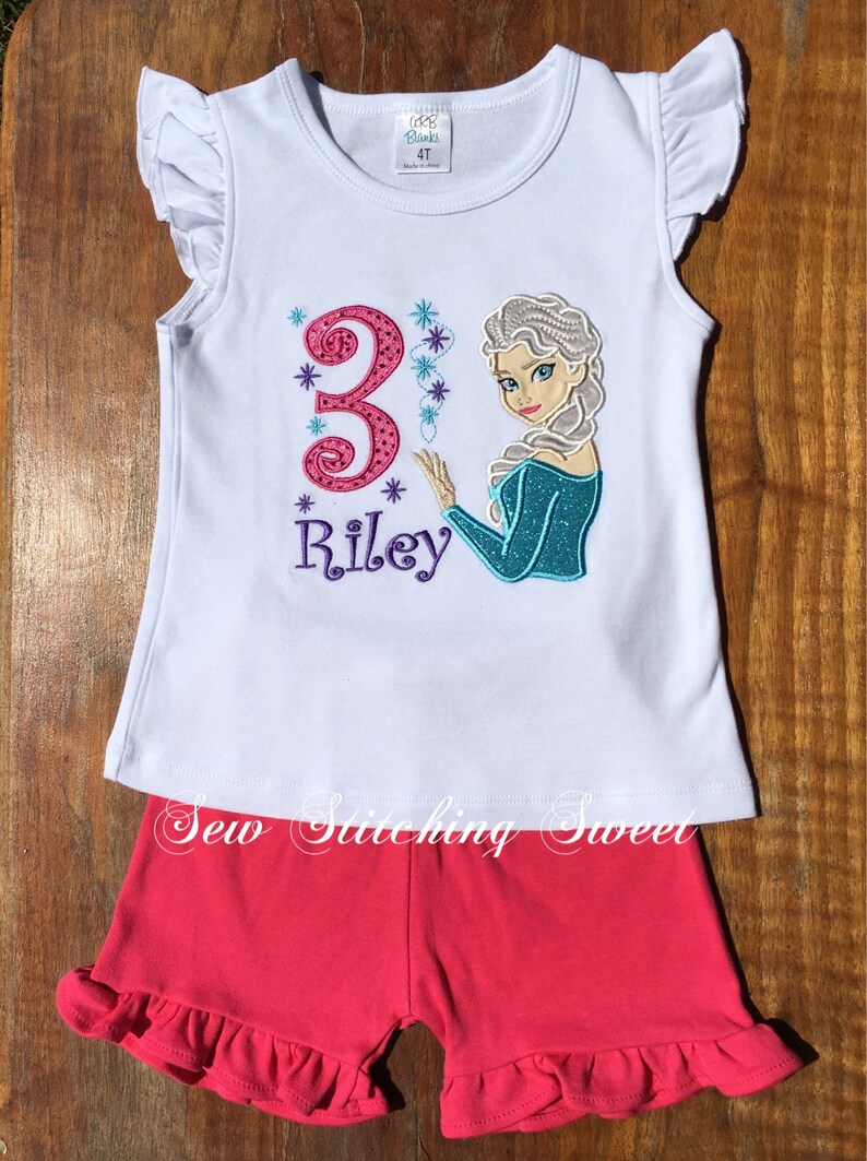 personalized elsa birthday shirt