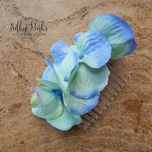 Peigne à cheveux - Fleurs pour cheveux bleues - Accessoire pour cheveux fleur en soie - Pince à cheveux floral - Accessoire de mariage - Peigne décoratif - Fleurs de mariage