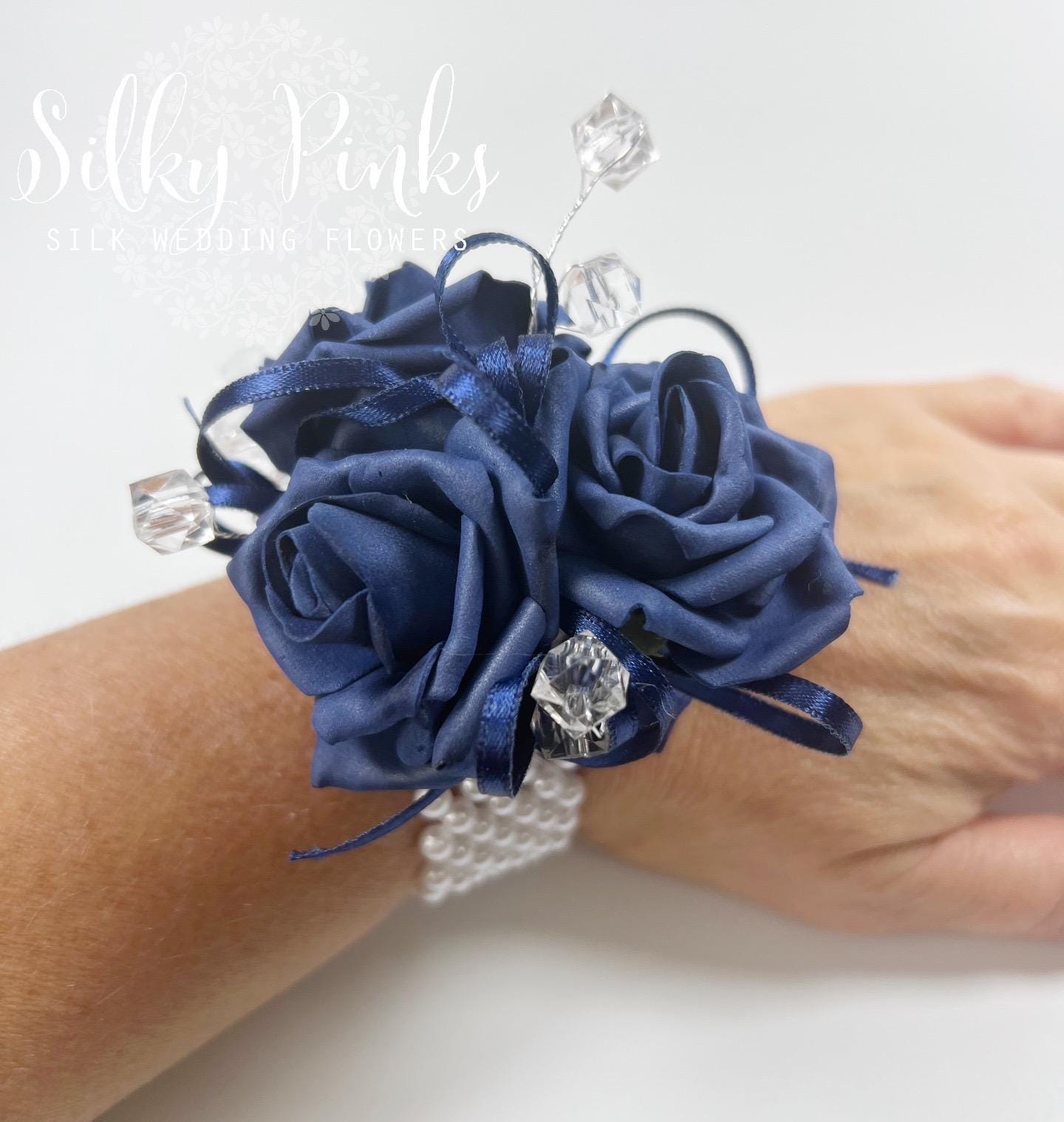 sourcing map 2 braccialetti da polso con fiori artificiali viola chiaro, per matrimoni, cerimonie, anniversari, balli di fine anno, tessuto