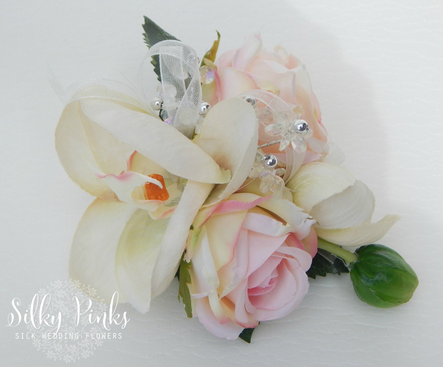 chinese dress ladies Corsage and Boutonniere Set Pink Hydrangea & Rose main image 1