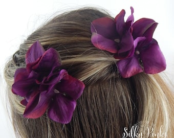 Haarschmuck Wein Blumen Haarspangen, Hochzeit Haarschmuck, Hortensie Haarspangen, Haarblumen, Floral Haarspangen, Blumen für das Haar
