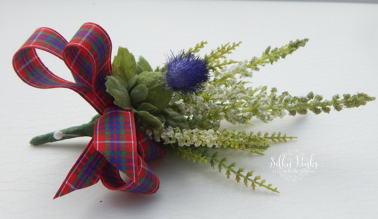 Heather Buttonhole Heather and Thistle Boutonniere Wedding Etsy