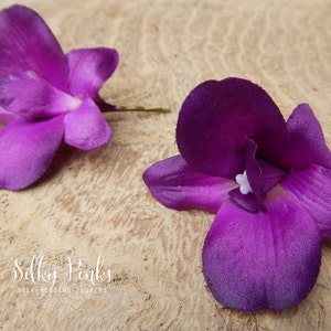 Purple Hair Pins - Orchid Hair Accessories - Bobby Pins - Bridal Hair Flower - Decorative Bobby Pins- Purple flower - Bridal Accessories