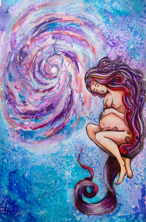 Placenta Galaxy Gray Scale Coloring Page Etsy